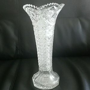 Vintage cut glass flower vase